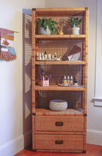 Load image into Gallery viewer, Boho Vintage Wicker Bookcase
