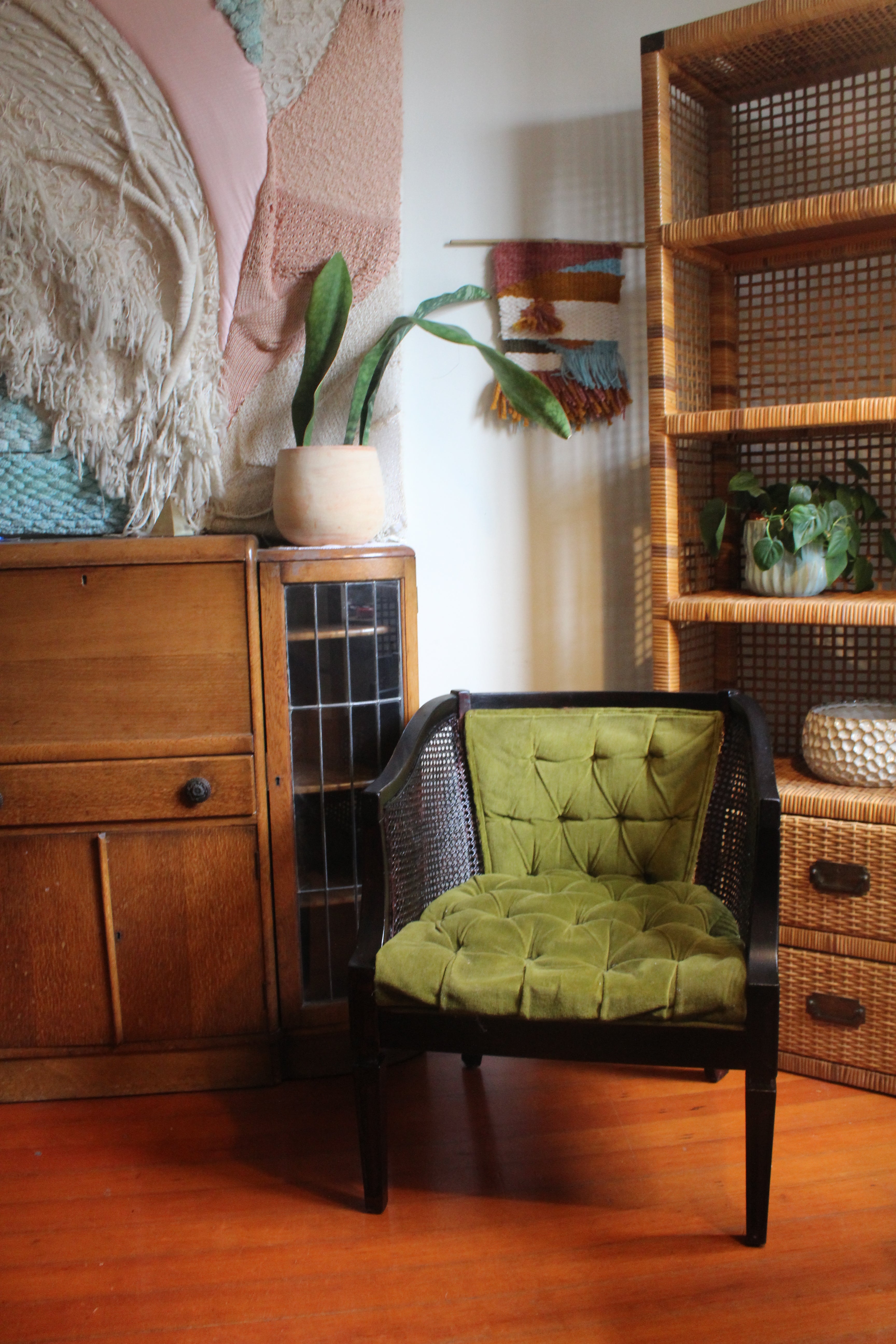 Vintage Cane Barrel Chair the thorny rose